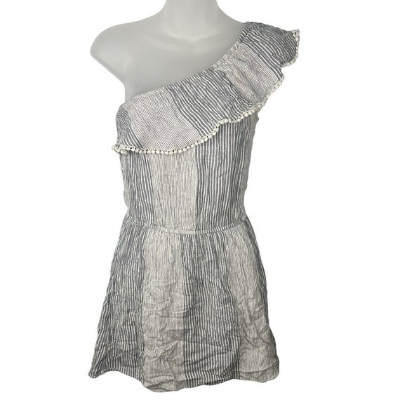 American Eagle Dress Mini One Shoulder Knee Length Crinkle Ruffle Womens Size XS - Picture 1 of 11